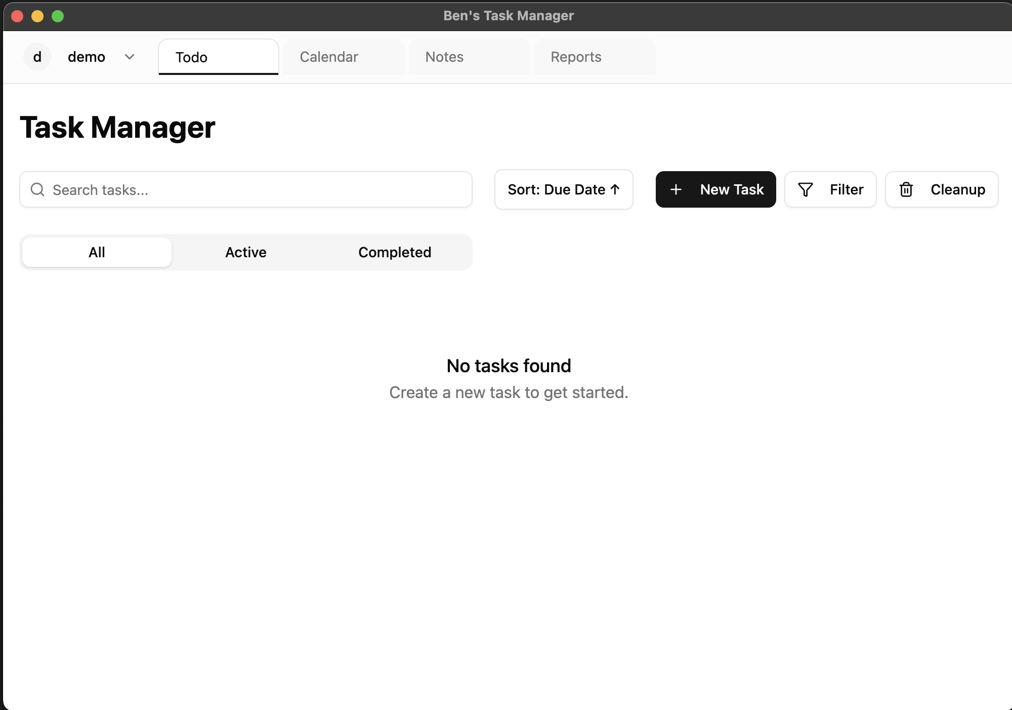 Ben's Task Manager Screenshot